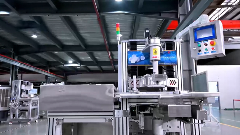 Máquina automática de corte de hielo en esfera de un cabezal