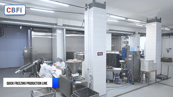 Congelador rápido de doble espiral de 1 tonelada por hora para dumplings en Rusia