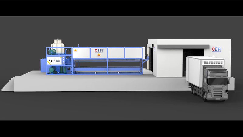 Máquina de hielo en bloques de enfriamiento directo