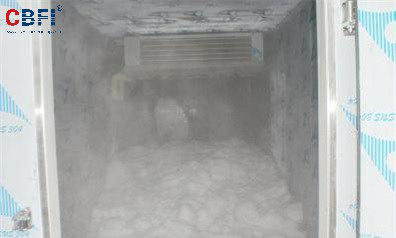 Maldivas-- Máquina de placas de hielo en contenedores y almacenamiento de hielo