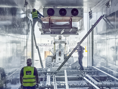 Instalación de ventilador de almacenamiento en frío